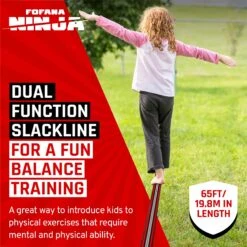 Fofana Ninja Slider Pulley-Kit 20m Line Met Katrol En Zitje -Bekende Speelgoed Winkel Fofana Ninja Slider slack line kabelbaan