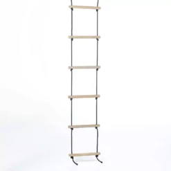 Touwladder 6 Sporten (black-rope) Gevlochten Touw