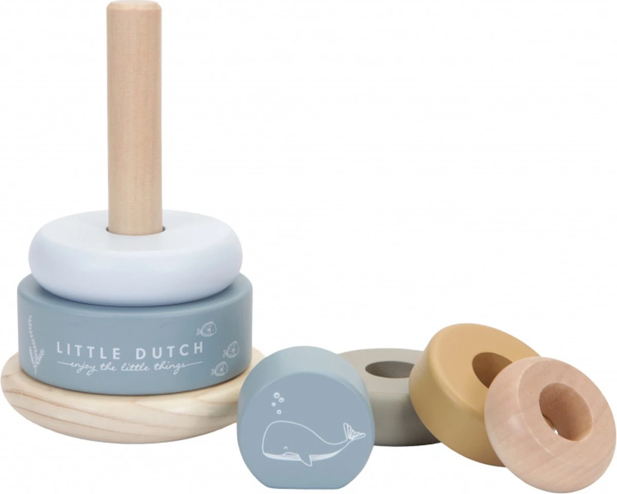 Little Dutch LD7013 Houten Tuimelstapelaar Ocean 4 Little Dutch LD7013 Houten Tuimelstapelaar Ocean - Afbeelding 2