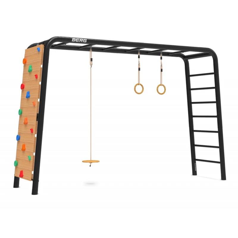 BERG PlayBase Large Met Duikelrek En Ladder (schotelschommel, Houten Ringen En Klimwand) 3 BERG PlayBase Large Met Duikelrek En Ladder (schotelschommel, Houten Ringen En Klimwand)