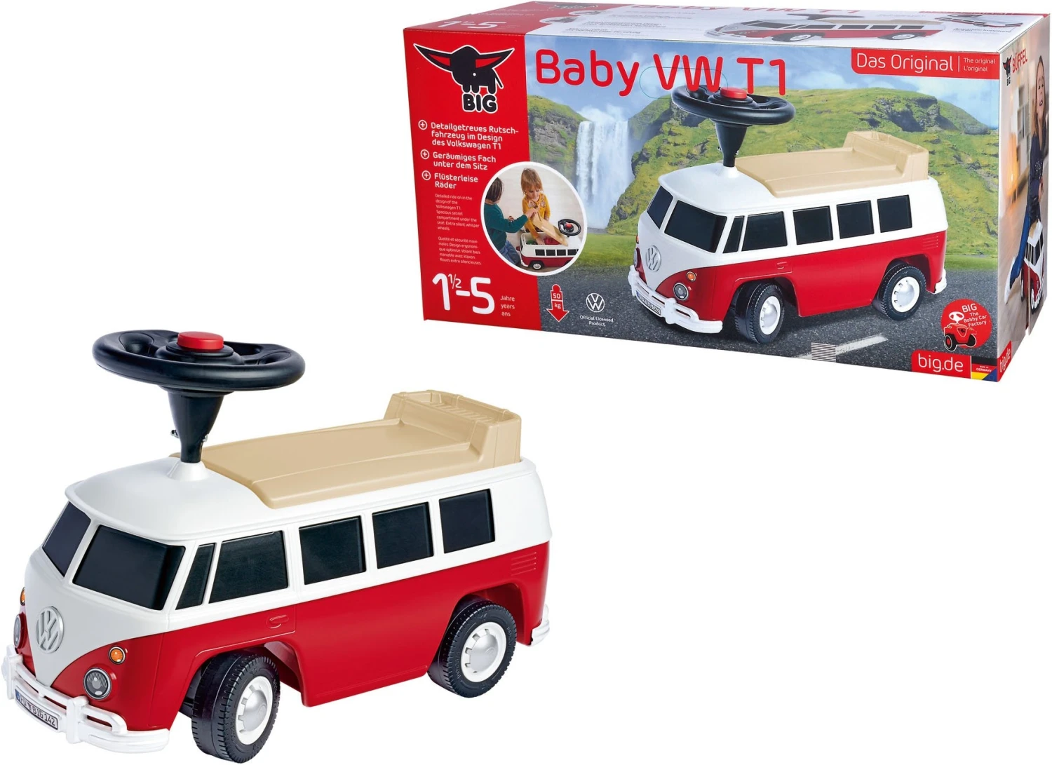 Big Baby VW T1 Red Loopauto Bobby Car 8 Big Baby VW T1 Red Loopauto Bobby Car - Afbeelding 6