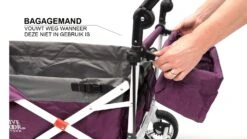 Active Outdoor Bolderkar Paars Met Zonnedak En Extra Bagagetas. Showmodel -Bekende Speelgoed Winkel bolderkar active outdoor opvouwen 7 1