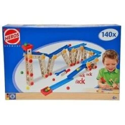 Eichhorn/Heros Constructor 140-dlg Kogelbaan Houten Constructieset -Bekende Speelgoed Winkel constructor 140 delig knikkerbaan heros 39070 3