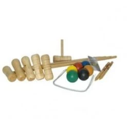 Croquet Family; 6 Spelers Berkenhout -Bekende Speelgoed Winkel croquetset family bex