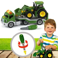 Dieplader + Tractor John Deere Met Voorlader – Constructiespeelgoed – Theo Klein 3908 8 Dieplader + Tractor John Deere Met Voorlader – Constructiespeelgoed – Theo Klein 3908 -Bekende Speelgoed Winkel dieplader met tractor john deere theo klein 3908 1 1