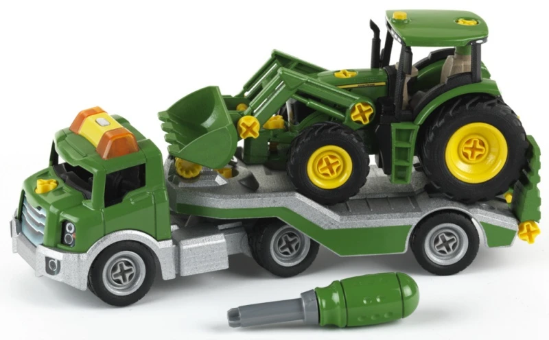 Dieplader + Tractor John Deere Met Voorlader – Constructiespeelgoed – Theo Klein 3908 4 Dieplader + Tractor John Deere Met Voorlader – Constructiespeelgoed – Theo Klein 3908 - Afbeelding 2