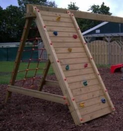 Aanbouw Klimmuur / Klimnet Voor Schommel Hout HD Openbaar Gebruik