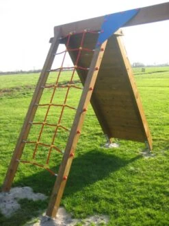 Aanbouw Klimmuur / Klimnet Voor Schommel Hout HD Openbaar Gebruik -Bekende Speelgoed Winkel dubbele houten schommel openbaar klimaanbouw 1