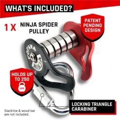 Fofana Ninja Slider Pulley-Kit Katrol Voor Kabelbaan 18 Fofana Ninja Slider Pulley-Kit Katrol Voor Kabelbaan -Bekende Speelgoed Winkel fofana ninja slider pulley kit 20m kabelbaan katrol met schommelzit 5 2