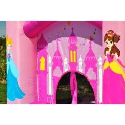 Springkussen Princess Slide & Hoop Bouncer -Bekende Speelgoed Winkel happy hop 9201p springkussen clown slide hoop princess 1 1