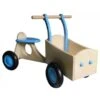 Houten Bakfiets Licht-Blauw Loopfiets VanDijkToys -Bekende Speelgoed Winkel houten bakfiets lichtblauw van dijktoys