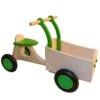 Houten Bakfiets Limegroen Loopfiets VanDijkToys -Bekende Speelgoed Winkel houten bakfiets lime van dijktoys