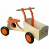Houten Bakfiets Oranje Loopfiets VanDijkToys -Bekende Speelgoed Winkel houten bakfiets oranje van dijktoys
