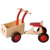 Houten Bakfiets Rood Loopfiets VanDijkToys -Bekende Speelgoed Winkel houten bakfiets rood van dijktoys