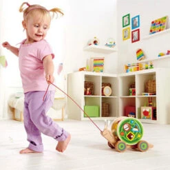 Trekfiguur Hape: Walk-a-Long Snail -Bekende Speelgoed Winkel houten trekdier hape walk a long slak 4
