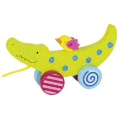 Houten Trekdier Krokodil -Bekende Speelgoed Winkel houten trekdier krokodil goki 54917 1