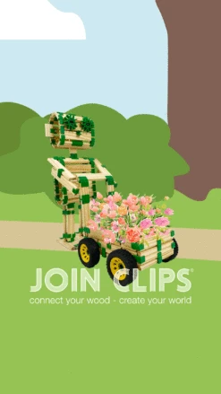 Kapla Join Clips Basic Set Mini Edition JC5610 -Bekende Speelgoed Winkel join clips 1666098702009 moeder met bloemenkar