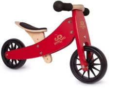 Tiny Tot Cherry Red Loopfiets 2 – In – 1 Kinderfeets – Loopfiets Rood -Bekende Speelgoed Winkel kinderfeets houten loopfiets driewieler tiny tot cherry red 1