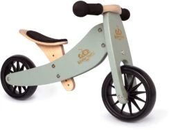 Kinderfeets Tiny-Tot-Plus Silver-Sage Loopfiets -Bekende Speelgoed Winkel kinderfeets houten loopfiets driewieler tiny tot silver sage 1