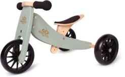 Kinderfeets Tiny-Tot-Plus Silver-Sage Loopfiets -Bekende Speelgoed Winkel kinderfeets houten loopfiets driewieler tiny tot silver sage