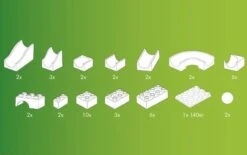 Hubelino Knikkerbaan Bouwdoos Mini-set 45-delig -Bekende Speelgoed Winkel knikkerbaan 45 delig hubelino 420139 2