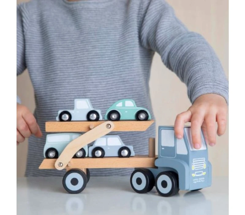 Little Dutch LD4453 Houten Autotransporter Blauw 8 Little Dutch LD4453 Houten Autotransporter Blauw - Afbeelding 6