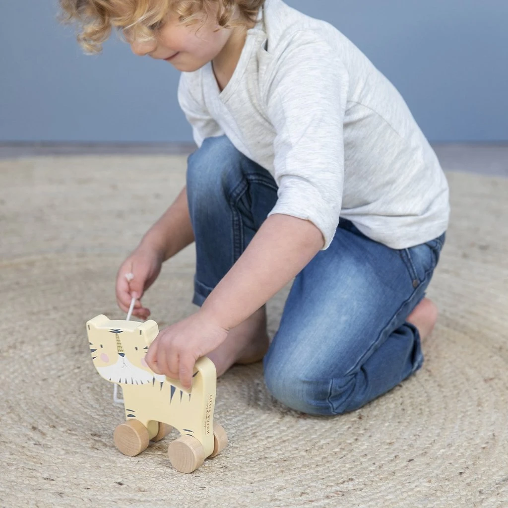 Little Dutch LD4451 Houten Trekdier Tijger 6 Little Dutch LD4451 Houten Trekdier Tijger - Afbeelding 4