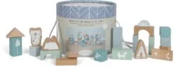 Little Dutch Houten Blokkenton Blauw LittleDutch -Bekende Speelgoed Winkel little dutch 4413 blauw houten blokken in ton