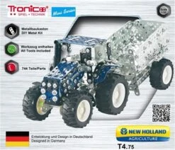 Tronico Mini New Holland T4 Met Aanhangwagen – 1 : 32 -Bekende Speelgoed Winkel new holland t4 met aanhanger tronico mini 10056 1 1