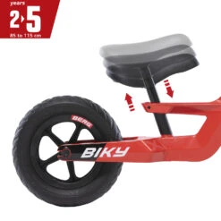 BERG Biky Mini Red Loopfiets 10 ” Inch EVA Banden -Bekende Speelgoed Winkel preview 8715839077742 05 BERG Biky MiniRed Zadelverstelling
