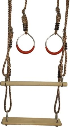 Schommelzitje Met Trapeze En Ringen PP-touwenset -Bekende Speelgoed Winkel schommelzit ringen trapeze hrmic uit 83 1 1