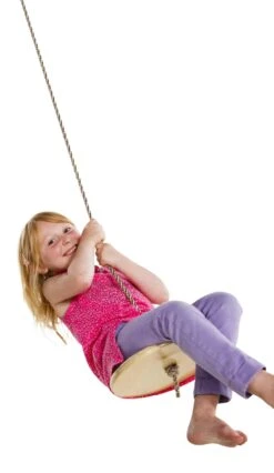 Houten Schotelschommel (PP-touw) -Bekende Speelgoed Winkel schotelschommel hout pp scaled 1