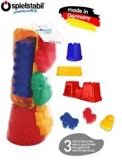 Zandvormenset Kasteel In Net 6 Dlg. – Spielstabil -Bekende Speelgoed Winkel spielstabil 7503 kasteelvormen in net