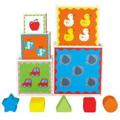 Houten Stapelkubus Pyramid Of Play -Bekende Speelgoed Winkel stapelkubussen pyramid of play hape e0413 3