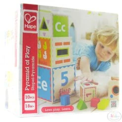 Houten Stapelkubus Pyramid Of Play -Bekende Speelgoed Winkel stapelkubussen pyramid of play hape e0413 5