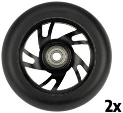 Stuntstep Wiel 110mm Alu Wheel Met Lagers Abec9 Black -Bekende Speelgoed Winkel stuntstepwielen set alu velg 52LK ZWZ black speelactief.nl
