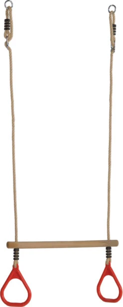 Houten Trapeze Met Kunststof Ringen (PH-touwenset) Magenta -Bekende Speelgoed Winkel trapeze kunststof ringen 5 3