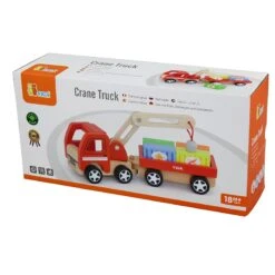 Houten Truck Met Kraan En Aanhanger Vigatoys -Bekende Speelgoed Winkel truck met kraan en aanhangwagen vigatoys v0690 1 1