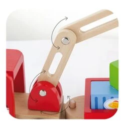 Houten Truck Met Kraan En Aanhanger Vigatoys -Bekende Speelgoed Winkel truck met kraan en aanhangwagen vigatoys v0690 2