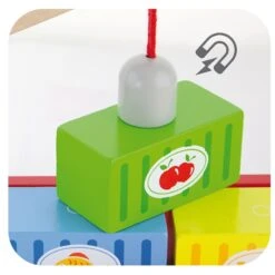 Houten Truck Met Kraan En Aanhanger Vigatoys -Bekende Speelgoed Winkel truck met kraan en aanhangwagen vigatoys v0690 3